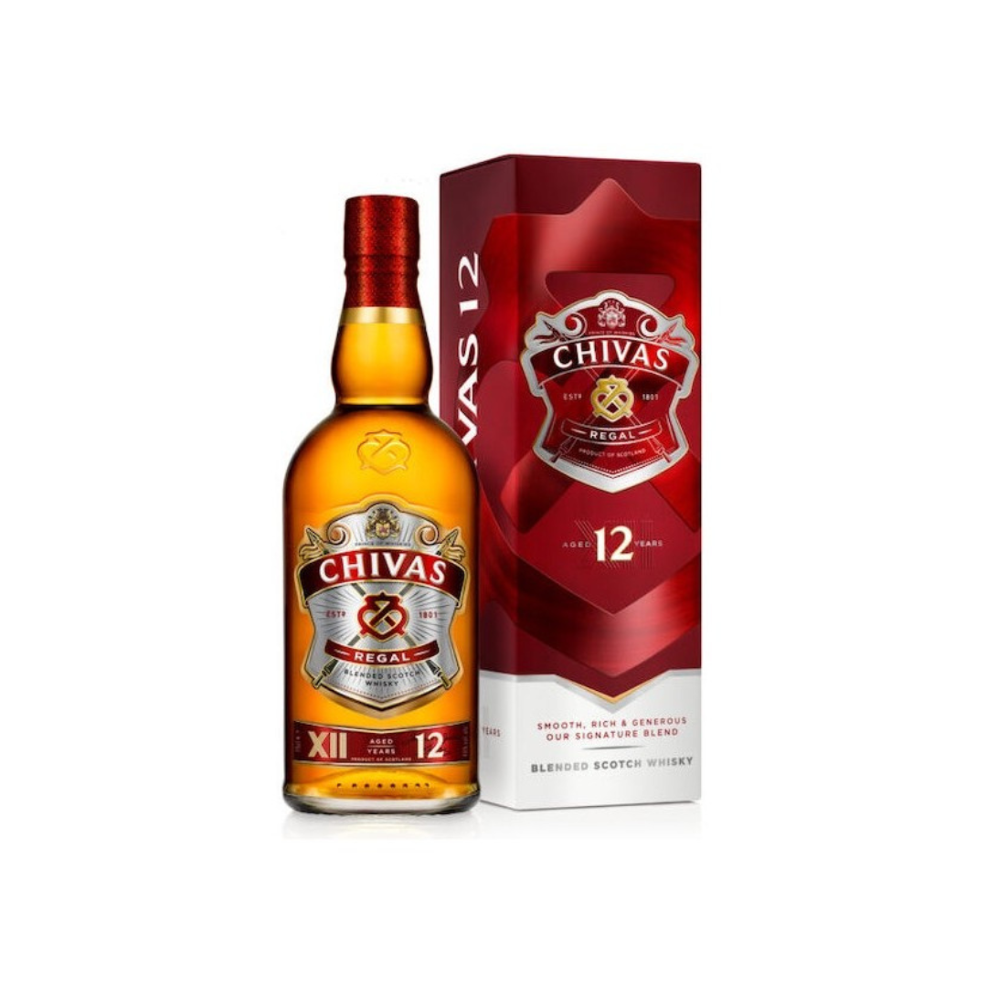 Chivas Regal 12 Years Old Blended Scotch Whisky con astuccio