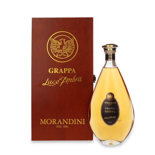 Luce d’Ambra Grappa Riserva (cofanetto legno + 2 bicchieri) - Morandini